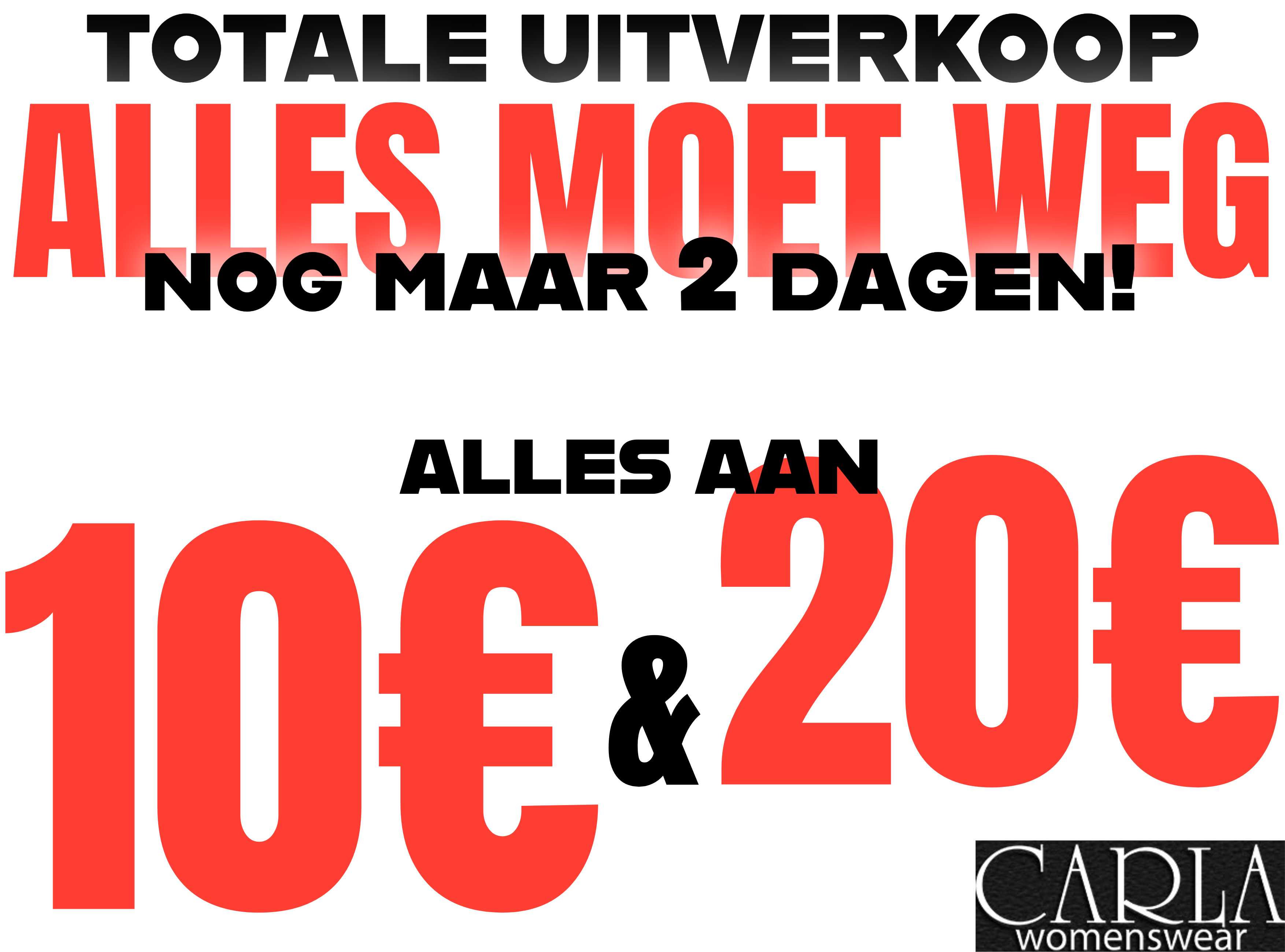 Totale uitverkoop -50 tot -70%
